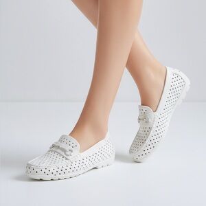 Floafers White Breathable Driver Loafers - Women's size 10
